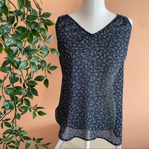 Ann Taylor Floral Sheer Blouse